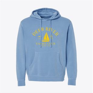Deer River Minnesota Yacht Club Pigment-Dyed Hoodie