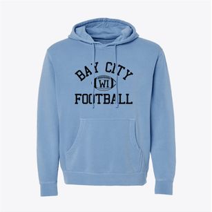 Bay City Wisconsin Football Pigment-Dyed Hoodie
