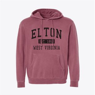 Elton West Virginia Classic Established Pigment-Dyed Hoodie