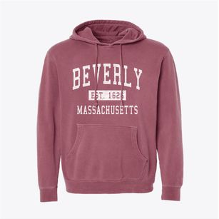 Beverly Massachusetts Classic Established Pigment-Dyed Hoodie