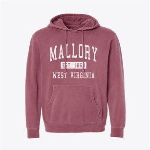 Mallory West Virginia Classic Established Pigment-Dyed Hoodie