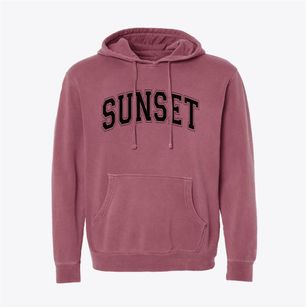 Sunset Elementary School Varsity Arch Pigment-Dyed Hoodie