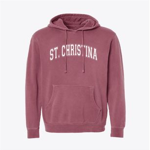 Saint Christina School Varsity Arch Pigment-Dyed Hoodie