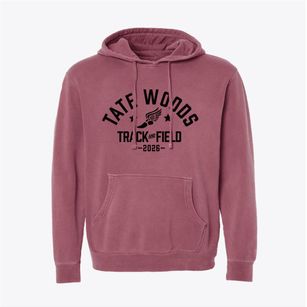 Tate Woods Elementary School Track and Field Pigment-Dyed Hoodie