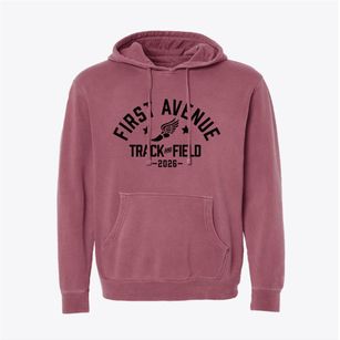 First Avenue Elementary School Track and Field Pigment-Dyed Hoodie