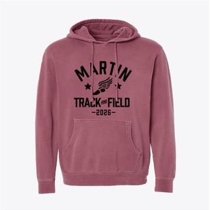 Martin High School Track and Field Pigment-Dyed Hoodie