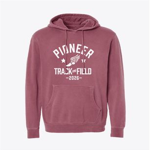 Pioneer Elementary School Track and Field Pigment-Dyed Hoodie