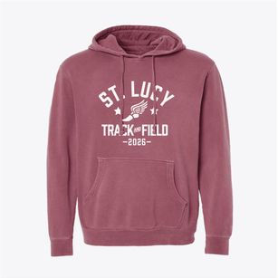 Saint Lucy Elementary School Track and Field Pigment-Dyed Hoodie