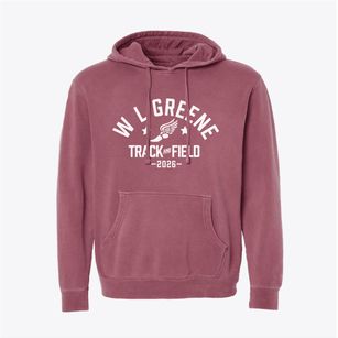 W L Greene Elementary School Track and Field Pigment-Dyed Hoodie