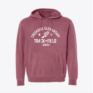 Creekside Elemantary School Track and Field Pigment-Dyed Hoodie