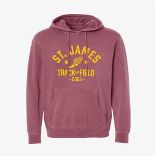 Saint James School Track and Field Pigment-Dyed Hoodie