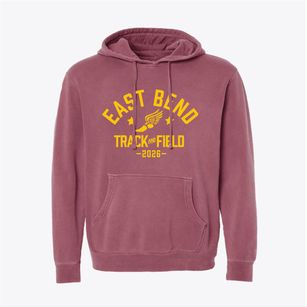 East Bend Elementary School Track and Field Pigment-Dyed Hoodie