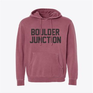 Boulder Junction Wisconsin Classic Block Pigment-Dyed Hoodie