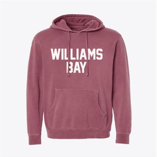 Williams Bay Wisconsin Classic Block Pigment-Dyed Hoodie