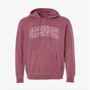 Greenwich Connecticut Trendy Block Pigment-Dyed Hoodie