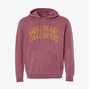 Tar Heel North Carolina Trendy Block Pigment-Dyed Hoodie