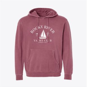 Rocky River Ohio Yacht Club Pigment-Dyed Hoodie