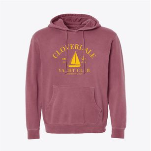 Cloverdale Indiana Yacht Club Pigment-Dyed Hoodie