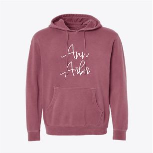 Ann Arbor Michigan Freestyle Pigment-Dyed Hoodie