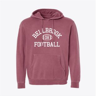 Bellbrook Ohio Football Pigment-Dyed Hoodie