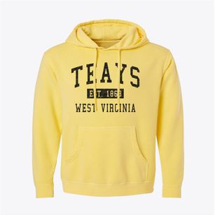 Teays West Virginia Classic Established Pigment-Dyed Hoodie