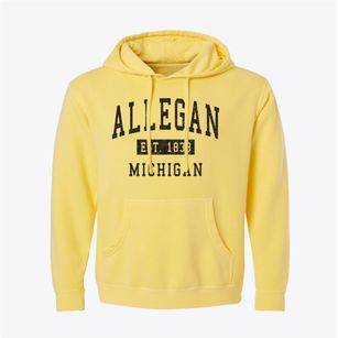Allegan Michigan Classic Established Pigment-Dyed Hoodie
