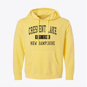 Crescent Lake New Hampshire Classic Established Pigment-Dyed Hoodie