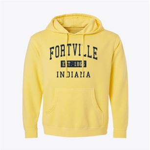 Fortville Indiana Classic Established Pigment-Dyed Hoodie