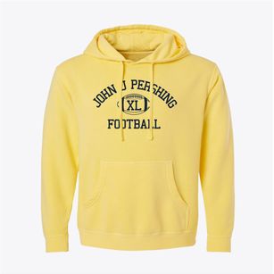 John J Pershing Magnet School Classic Football Pigment-Dyed Hoodie