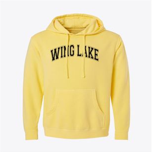 Wing Lake Developmental Center Varsity Arch Pigment-Dyed Hoodie