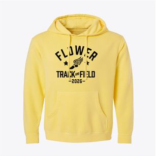 Flower Vocational High School Track and Field Pigment-Dyed Hoodie