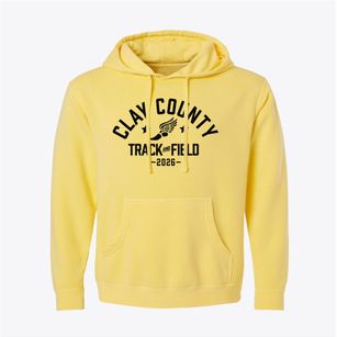 Clay County Middle School Track and Field Pigment-Dyed Hoodie