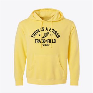 Thomas A Edison Elementary School Track and Field Pigment-Dyed Hoodie