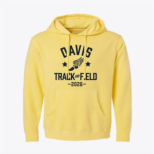 Davis Elementary School Track and Field Pigment-Dyed Hoodie