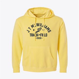 J T Mcwilliams Elementary School Track and Field Pigment-Dyed Hoodie