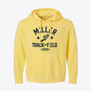 Miller High School Track and Field Pigment-Dyed Hoodie