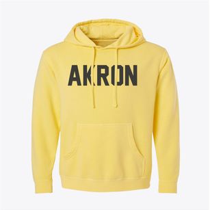 Akron Ohio Classic Block Pigment-Dyed Hoodie
