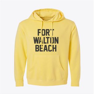 Fort Walton Beach Florida Classic Block Pigment-Dyed Hoodie