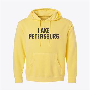 Lake Petersburg Illinois Classic Block Pigment-Dyed Hoodie