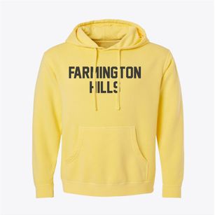 Farmington Hills Michigan Classic Block Pigment-Dyed Hoodie