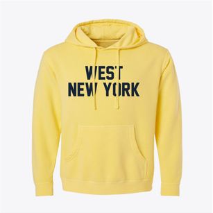 West New York New Jersey Classic Block Pigment-Dyed Hoodie