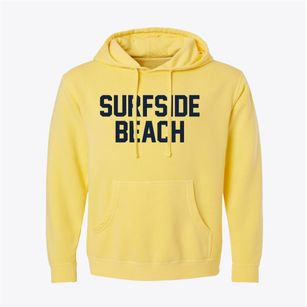 Surfside Beach South Carolina Classic Block Pigment-Dyed Hoodie