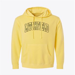 Litchfield Maine Trendy Block Pigment-Dyed Hoodie