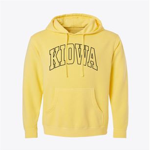 Kiowa Kansas Trendy Block Pigment-Dyed Hoodie