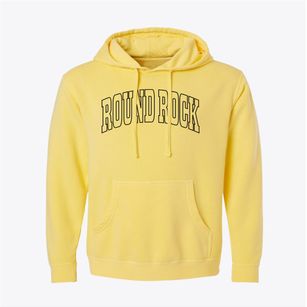Round Rock Texas Trendy Block Pigment-Dyed Hoodie