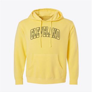 Cleveland Ohio Trendy Block Pigment-Dyed Hoodie
