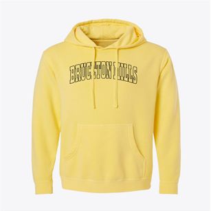 Bruceton Mills West Virginia Trendy Block Pigment-Dyed Hoodie