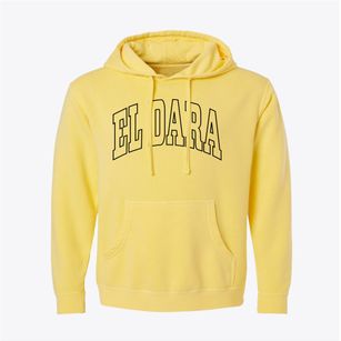 El Dara Illinois Trendy Block Pigment-Dyed Hoodie