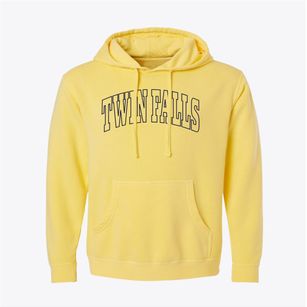 Twin Falls Idaho Trendy Block Pigment-Dyed Hoodie