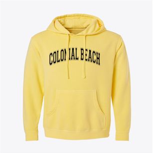 Colonial Beach Virginia Varsity Pigment-Dyed Hoodie